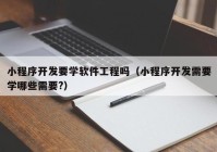 小程序開發(fā)要學軟件工程嗎（小程序開發(fā)需要學哪些需要?）