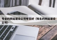 專業(yè)的網(wǎng)站建設公司哪家好（知名的網(wǎng)站建設公司）