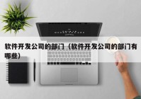 軟件開(kāi)發(fā)公司的部門（軟件開(kāi)發(fā)公司的部門有哪些）
